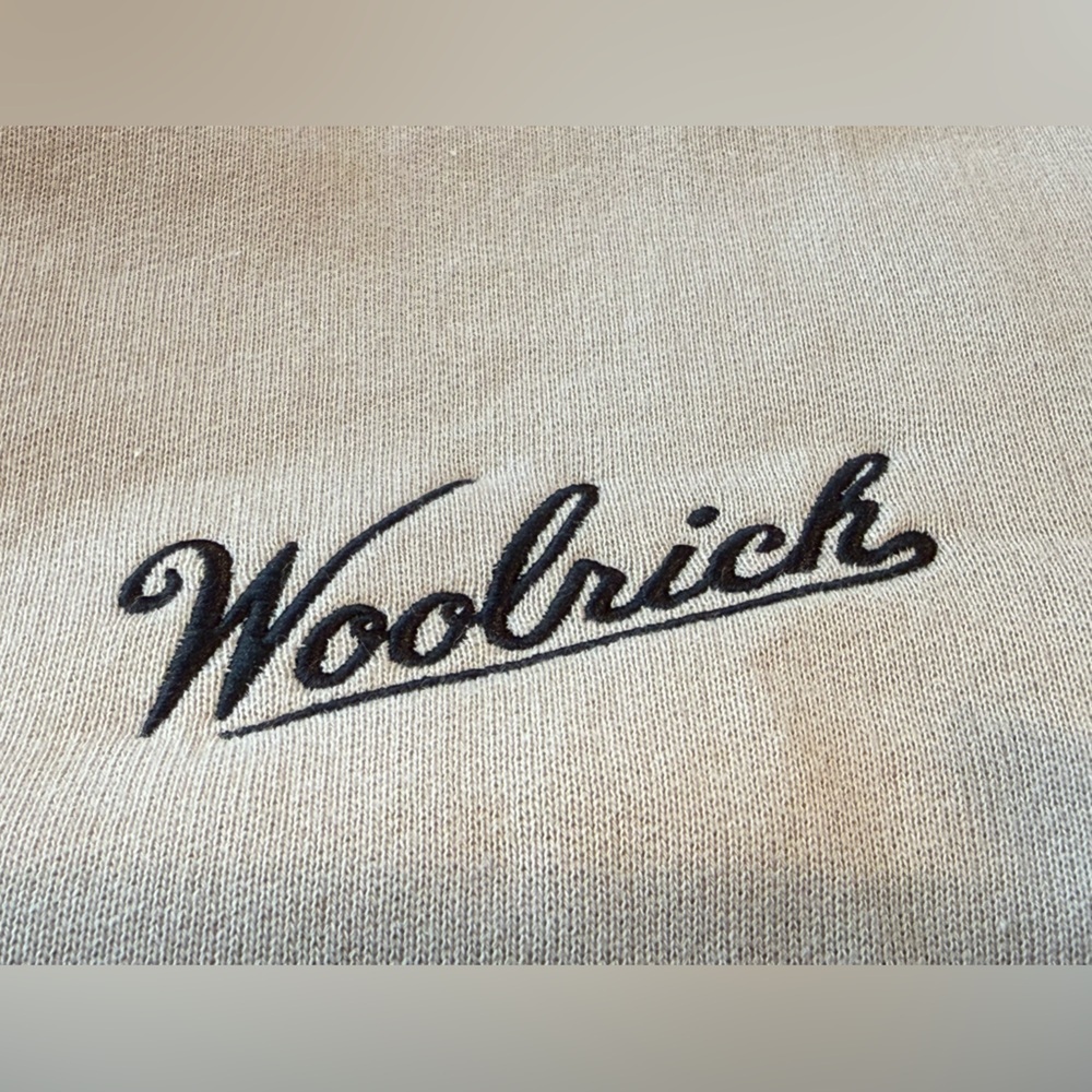 Woolrich Graphic 100% Crewneck Sweatshirt Boots Print Beige Size S - Picture 12 of 12